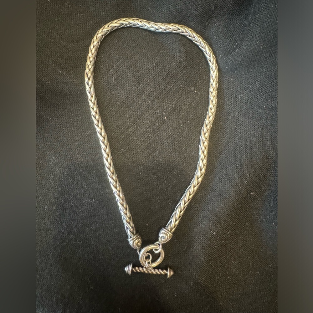 Zina Sterling Silver Wheat Chain Toggle Necklace!